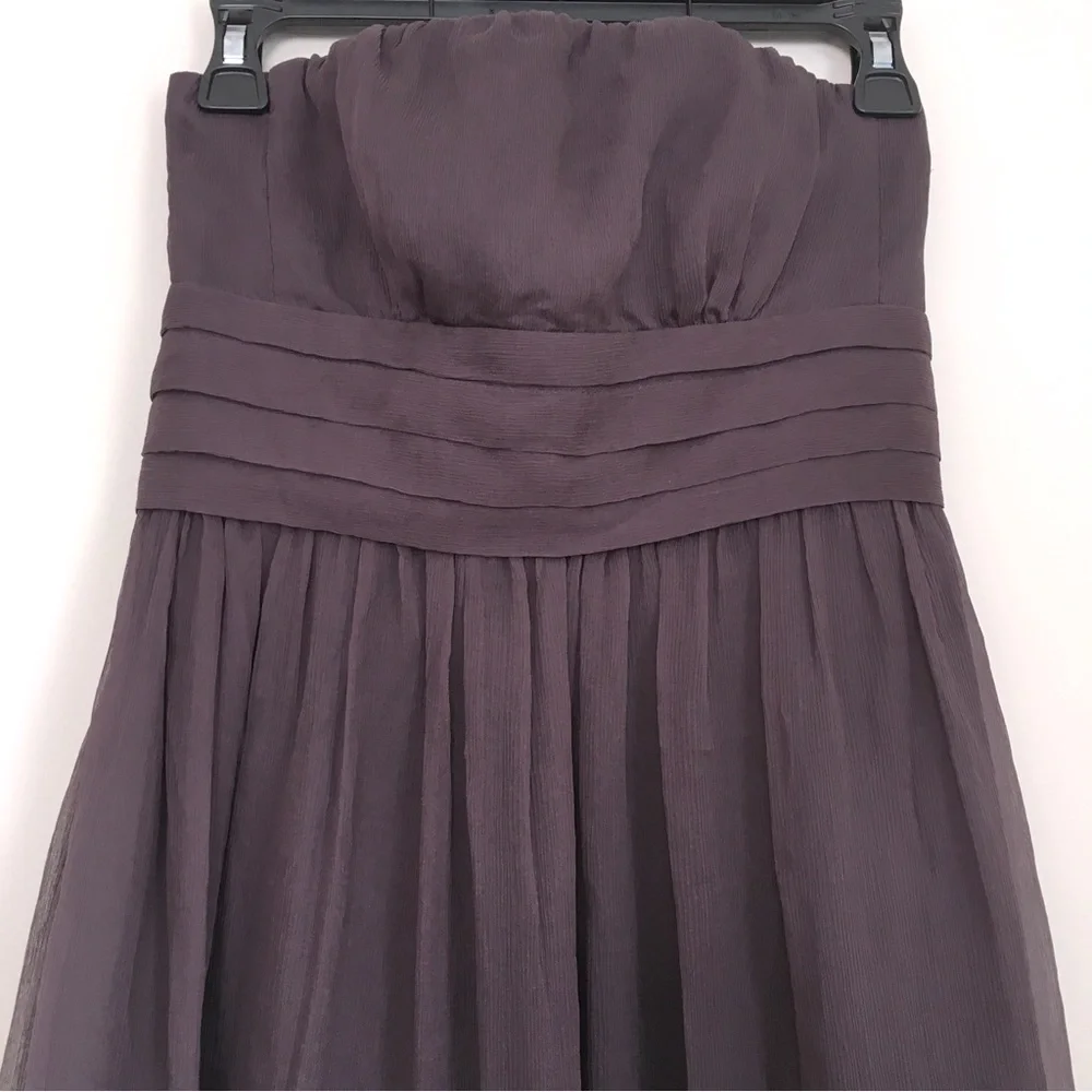 J. Crew juliet strapless chiffon 100% silk bridal prom mini dress